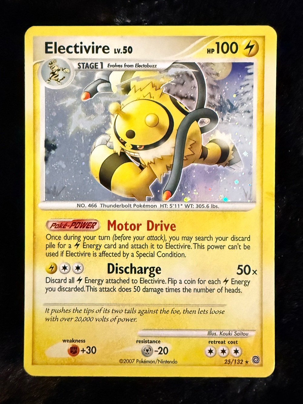 Holo Electivire Pokémon card #25/132